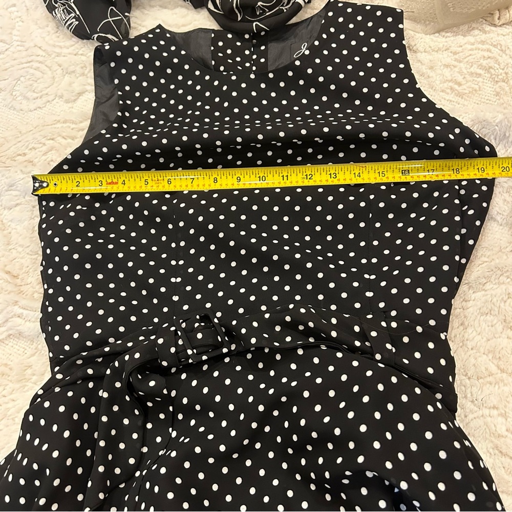 Vintage Pretty Woman Derby Inspired Belted Polka Dot Dress — 90’s does 1950’s - Picture 9 of 9